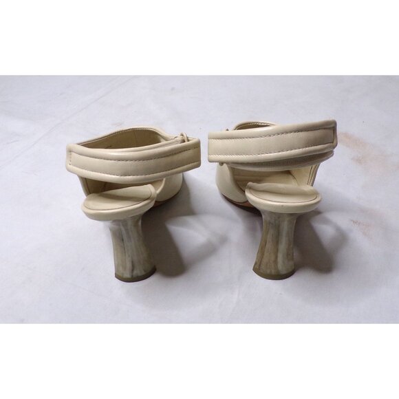 VINCE Quest Padded Square Toe Slingback Sandal Shoe Leather Ivory Off-White 6 - Picture 7 of 14